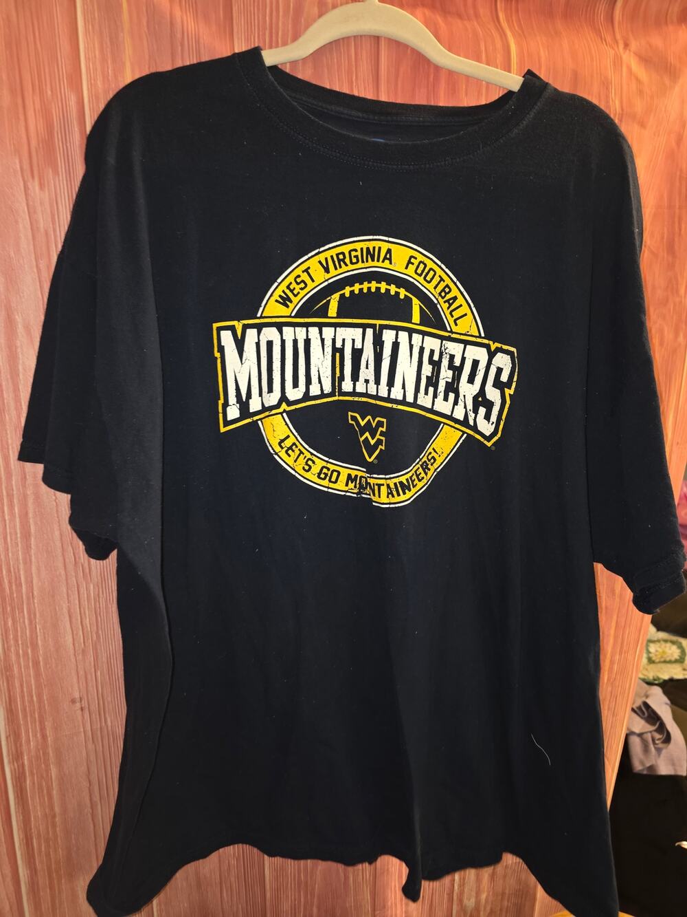 West Virginia Mountaineers T-Shirt Mens 3XL Navy Blue WVU Football Let’s Go NCAA